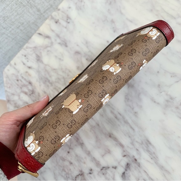 [🌟PRICE FIRM] Gucci x Doraemon Logo Monogram Mini GG Supreme Long Zip Wallet - Picture 10 of 12